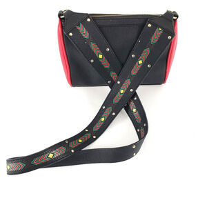 Charming Charlie Women's Black Crossbody Shoulder Handbag African Inspired Purse